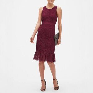 🍷✨Banana Republic Wine Lace Midi Dress – Stunning & Ready to WOW! ✨🍷